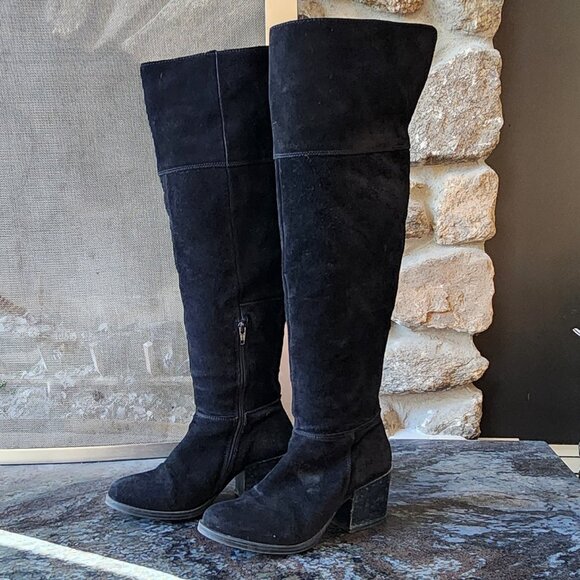 Steve Madden Shoes - Steve Madden Orabela Black Suede Leather Over the Knee Boot Size 8.5M